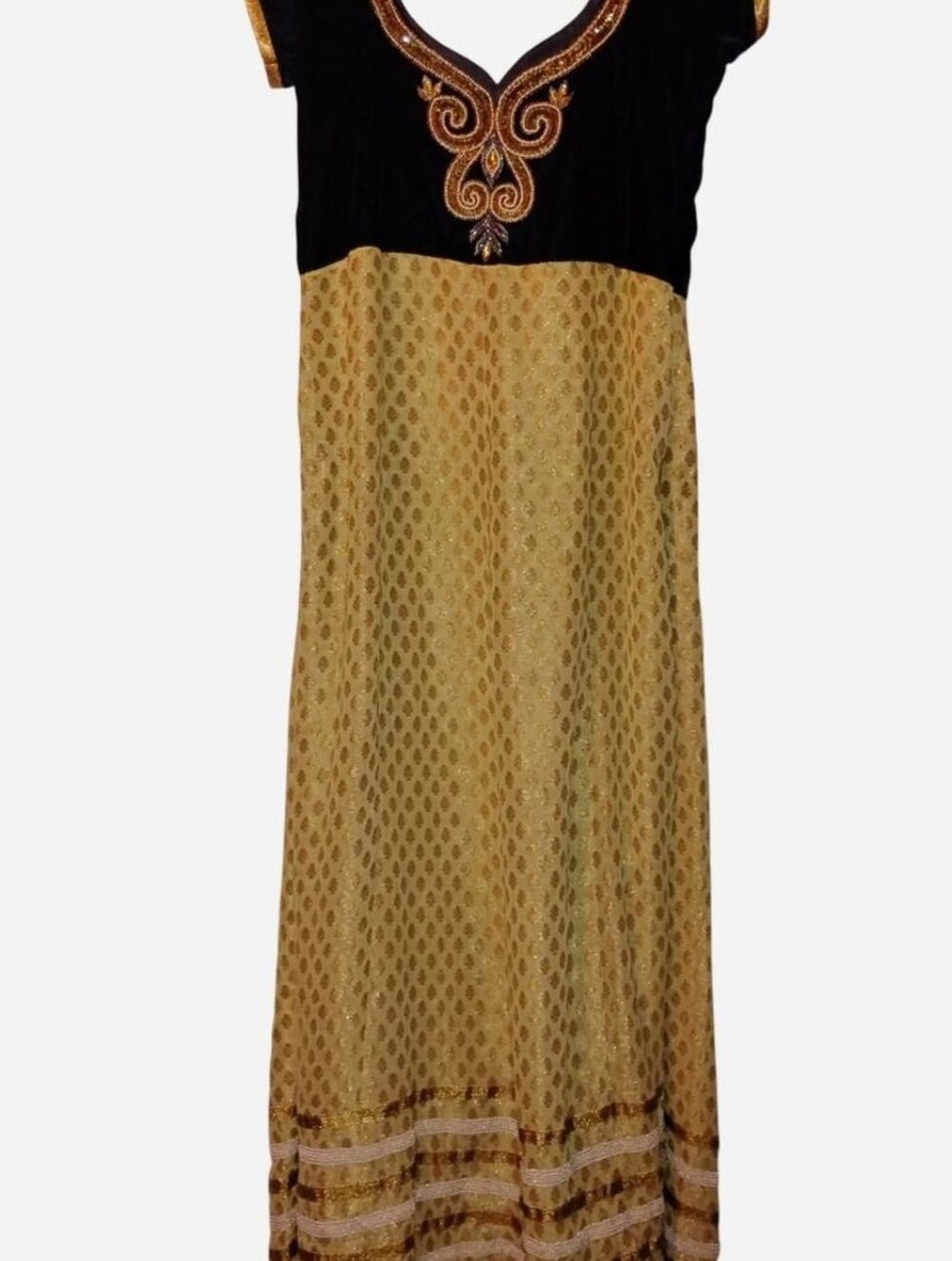 Elegant Navy & Gold Embellished Anarkali Kurti | Desi Party Wear Size M / 36